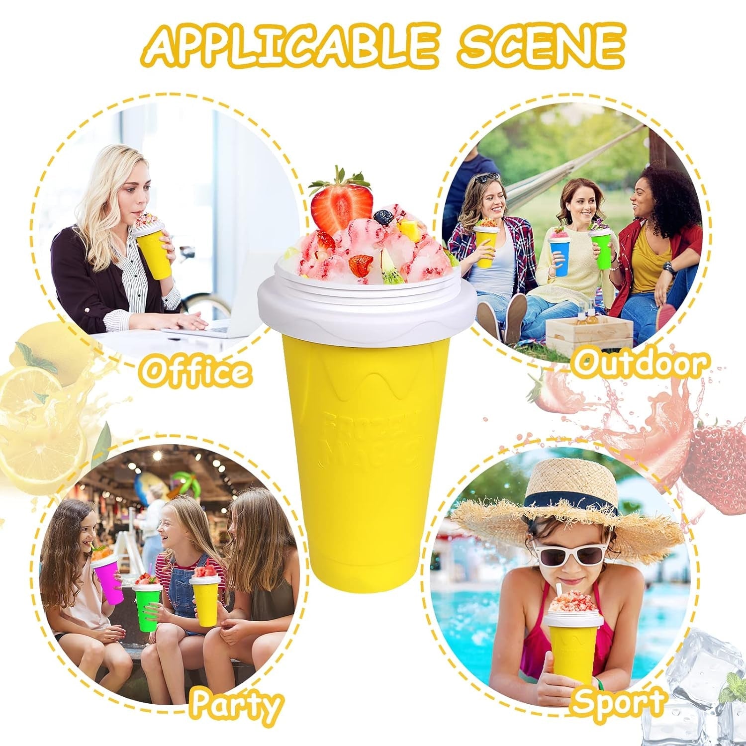 Smoothies Maker Cup, Magic Quick Frozen Smoothies Cup Cooling Cup Double Layer Squeeze Cup Slushy Maker (1 Pc) Smoothies Maker Cup, Magic Quick Frozen Smoothies Cup Cooling Cup Double Layer Squeeze Cup Slushy Maker (1 Pc)